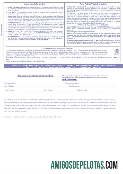 Declaração de hipoteca do Charles Schwab & Co Bank dos EUA em formatos Word e PDF, 3 páginas 3 modelo